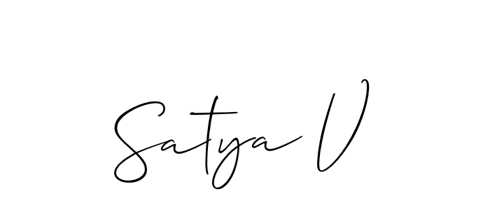 if you are searching for the best signature style for your name Satya V. so please give up your signature search. here we have designed multiple signature styles  using Allison_Script. Satya V signature style 2 images and pictures png