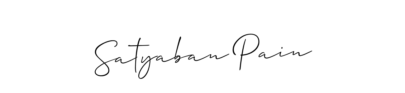 The best way (Allison_Script) to make a short signature is to pick only two or three words in your name. The name Satyaban Pain include a total of six letters. For converting this name. Satyaban Pain signature style 2 images and pictures png