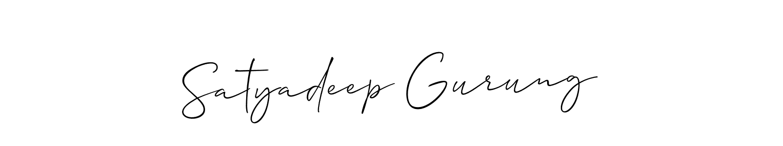 Satyadeep Gurung stylish signature style. Best Handwritten Sign (Allison_Script) for my name. Handwritten Signature Collection Ideas for my name Satyadeep Gurung. Satyadeep Gurung signature style 2 images and pictures png
