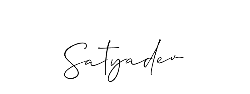 How to make Satyadev signature? Allison_Script is a professional autograph style. Create handwritten signature for Satyadev name. Satyadev signature style 2 images and pictures png