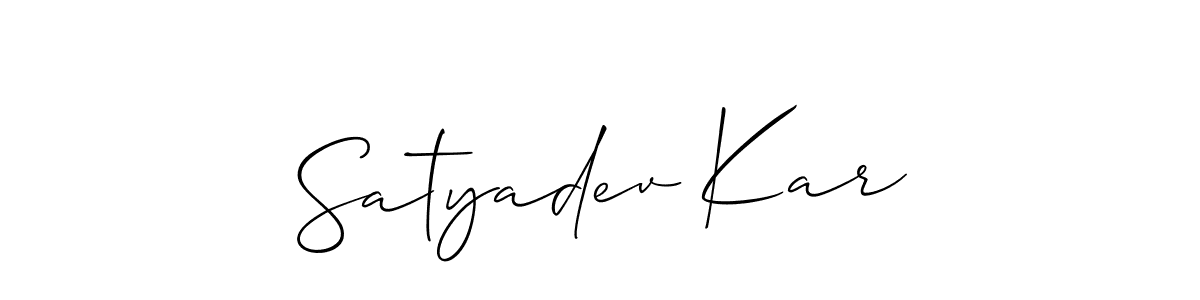 This is the best signature style for the Satyadev Kar name. Also you like these signature font (Allison_Script). Mix name signature. Satyadev Kar signature style 2 images and pictures png