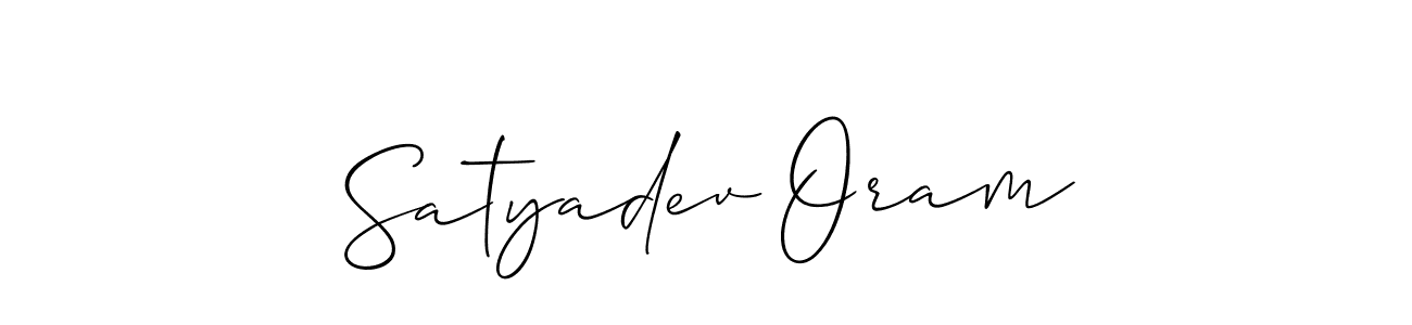 How to make Satyadev Oram signature? Allison_Script is a professional autograph style. Create handwritten signature for Satyadev Oram name. Satyadev Oram signature style 2 images and pictures png