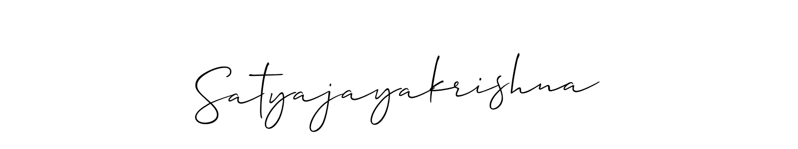 if you are searching for the best signature style for your name Satyajayakrishna. so please give up your signature search. here we have designed multiple signature styles  using Allison_Script. Satyajayakrishna signature style 2 images and pictures png