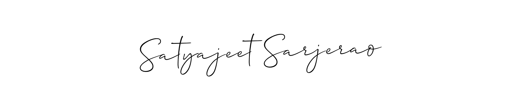 Also we have Satyajeet Sarjerao name is the best signature style. Create professional handwritten signature collection using Allison_Script autograph style. Satyajeet Sarjerao signature style 2 images and pictures png