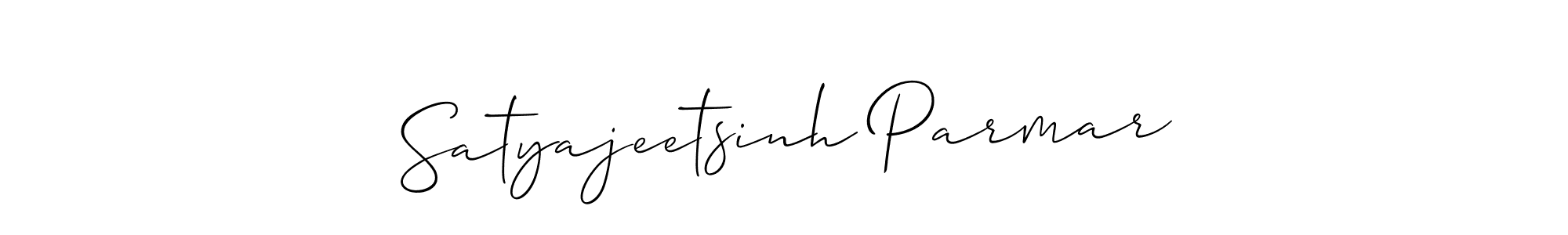 The best way (Allison_Script) to make a short signature is to pick only two or three words in your name. The name Satyajeetsinh Parmar include a total of six letters. For converting this name. Satyajeetsinh Parmar signature style 2 images and pictures png