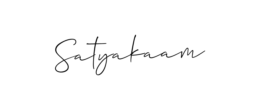 How to make Satyakaam signature? Allison_Script is a professional autograph style. Create handwritten signature for Satyakaam name. Satyakaam signature style 2 images and pictures png