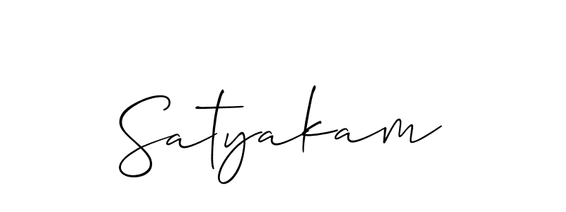 How to make Satyakam signature? Allison_Script is a professional autograph style. Create handwritten signature for Satyakam name. Satyakam signature style 2 images and pictures png