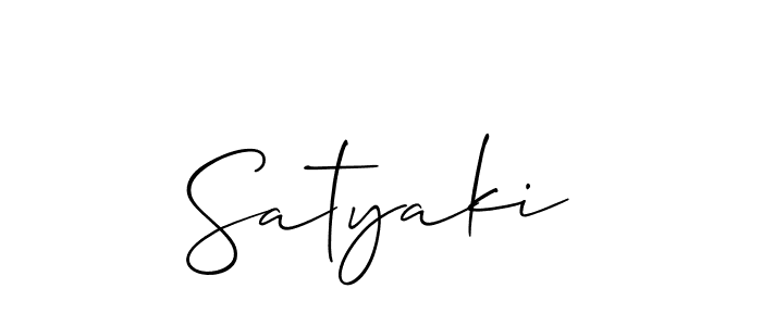 How to Draw Satyaki signature style? Allison_Script is a latest design signature styles for name Satyaki. Satyaki signature style 2 images and pictures png