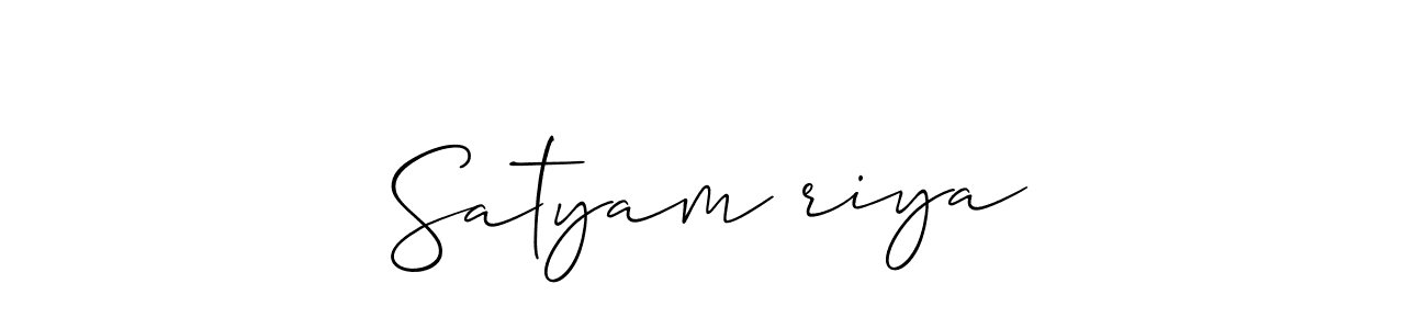 Design your own signature with our free online signature maker. With this signature software, you can create a handwritten (Allison_Script) signature for name Satyam❤riya. Satyam❤riya signature style 2 images and pictures png