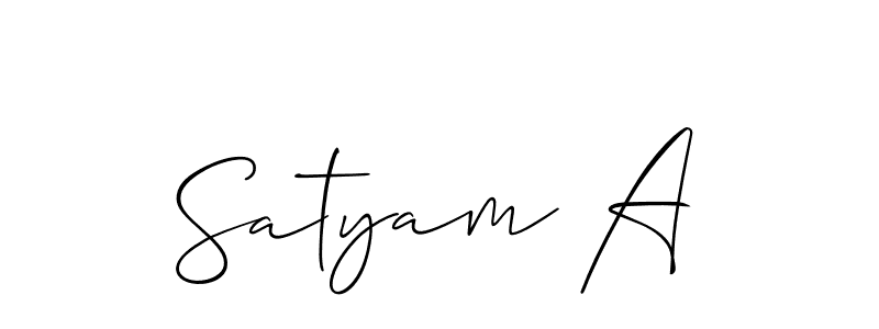 It looks lik you need a new signature style for name Satyam A. Design unique handwritten (Allison_Script) signature with our free signature maker in just a few clicks. Satyam A signature style 2 images and pictures png