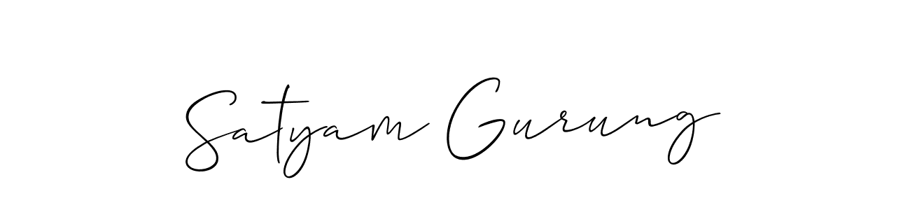 How to make Satyam Gurung name signature. Use Allison_Script style for creating short signs online. This is the latest handwritten sign. Satyam Gurung signature style 2 images and pictures png