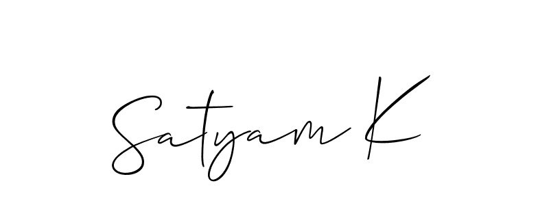 How to make Satyam K signature? Allison_Script is a professional autograph style. Create handwritten signature for Satyam K name. Satyam K signature style 2 images and pictures png