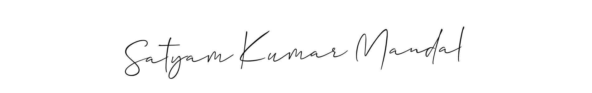 Use a signature maker to create a handwritten signature online. With this signature software, you can design (Allison_Script) your own signature for name Satyam Kumar Mandal. Satyam Kumar Mandal signature style 2 images and pictures png