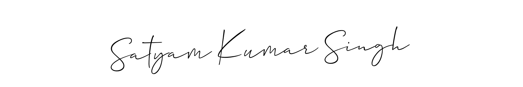 You should practise on your own different ways (Allison_Script) to write your name (Satyam Kumar Singh) in signature. don't let someone else do it for you. Satyam Kumar Singh signature style 2 images and pictures png
