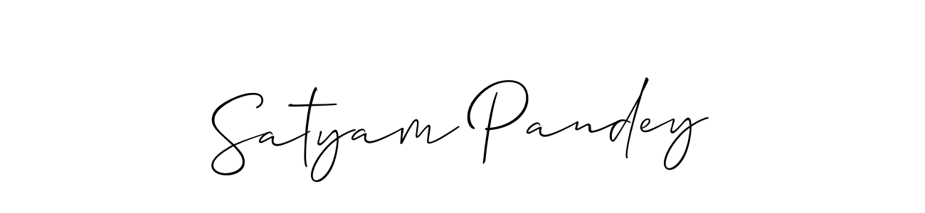 How to make Satyam Pandey name signature. Use Allison_Script style for creating short signs online. This is the latest handwritten sign. Satyam Pandey signature style 2 images and pictures png