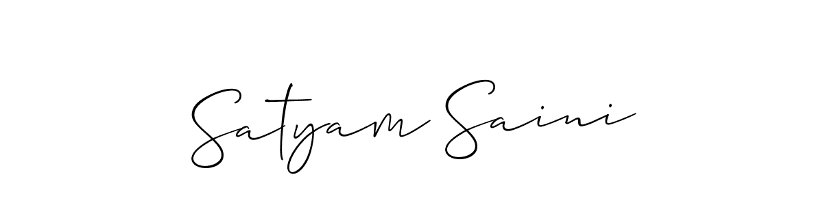 Create a beautiful signature design for name Satyam Saini. With this signature (Allison_Script) fonts, you can make a handwritten signature for free. Satyam Saini signature style 2 images and pictures png