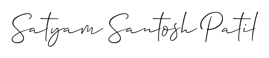 Get an exclusive digital autograph for Satyam Santosh Patil. The Allison_Script typeface captures the charm of real penmanship on paper. Satyam Santosh Patil signature style 2 images and pictures png