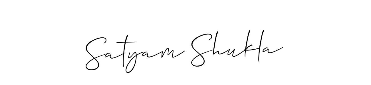 The best way (Allison_Script) to make a short signature is to pick only two or three words in your name. The name Satyam Shukla include a total of six letters. For converting this name. Satyam Shukla signature style 2 images and pictures png