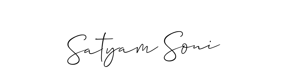 Satyam Soni stylish signature style. Best Handwritten Sign (Allison_Script) for my name. Handwritten Signature Collection Ideas for my name Satyam Soni. Satyam Soni signature style 2 images and pictures png