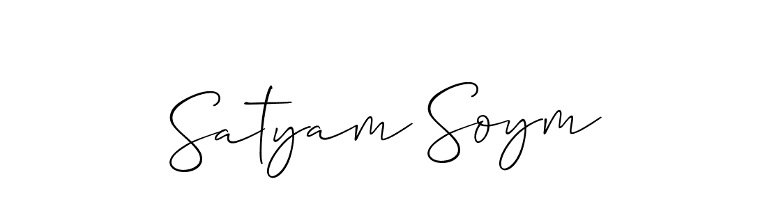 It looks lik you need a new signature style for name Satyam Soym. Design unique handwritten (Allison_Script) signature with our free signature maker in just a few clicks. Satyam Soym signature style 2 images and pictures png