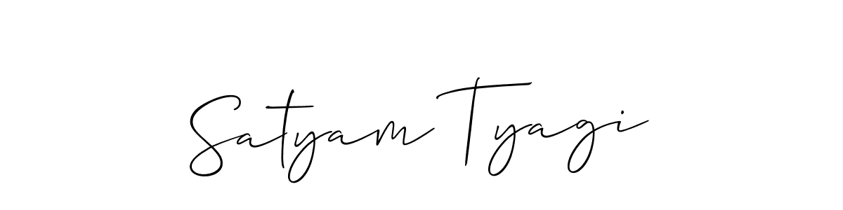 Also You can easily find your signature by using the search form. We will create Satyam Tyagi name handwritten signature images for you free of cost using Allison_Script sign style. Satyam Tyagi signature style 2 images and pictures png