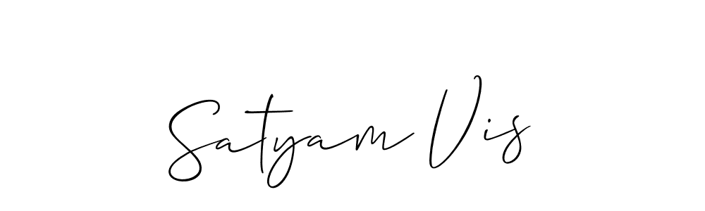 Allison_Script is a professional signature style that is perfect for those who want to add a touch of class to their signature. It is also a great choice for those who want to make their signature more unique. Get Satyam Vis name to fancy signature for free. Satyam Vis signature style 2 images and pictures png