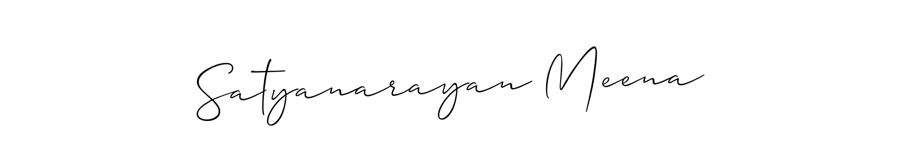 Create a beautiful signature design for name Satyanarayan Meena. With this signature (Allison_Script) fonts, you can make a handwritten signature for free. Satyanarayan Meena signature style 2 images and pictures png