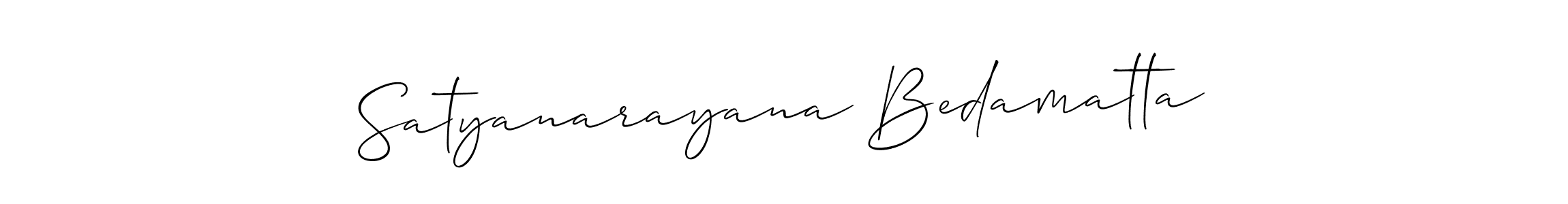 How to make Satyanarayana Bedamatta signature? Allison_Script is a professional autograph style. Create handwritten signature for Satyanarayana Bedamatta name. Satyanarayana Bedamatta signature style 2 images and pictures png