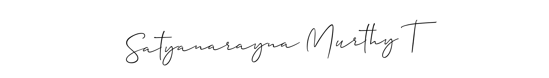 Design your own signature with our free online signature maker. With this signature software, you can create a handwritten (Allison_Script) signature for name Satyanarayna Murthy T. Satyanarayna Murthy T signature style 2 images and pictures png