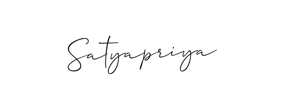 Use a signature maker to create a handwritten signature online. With this signature software, you can design (Allison_Script) your own signature for name Satyapriya. Satyapriya signature style 2 images and pictures png