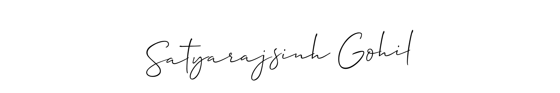 You should practise on your own different ways (Allison_Script) to write your name (Satyarajsinh Gohil) in signature. don't let someone else do it for you. Satyarajsinh Gohil signature style 2 images and pictures png
