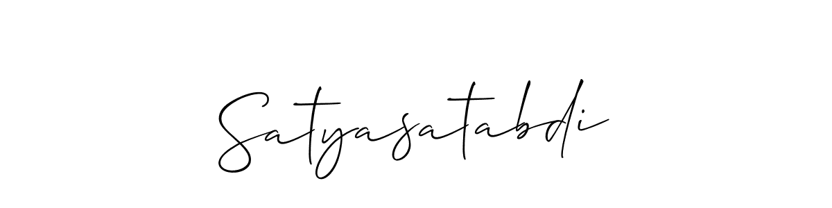 Use a signature maker to create a handwritten signature online. With this signature software, you can design (Allison_Script) your own signature for name Satyasatabdi. Satyasatabdi signature style 2 images and pictures png