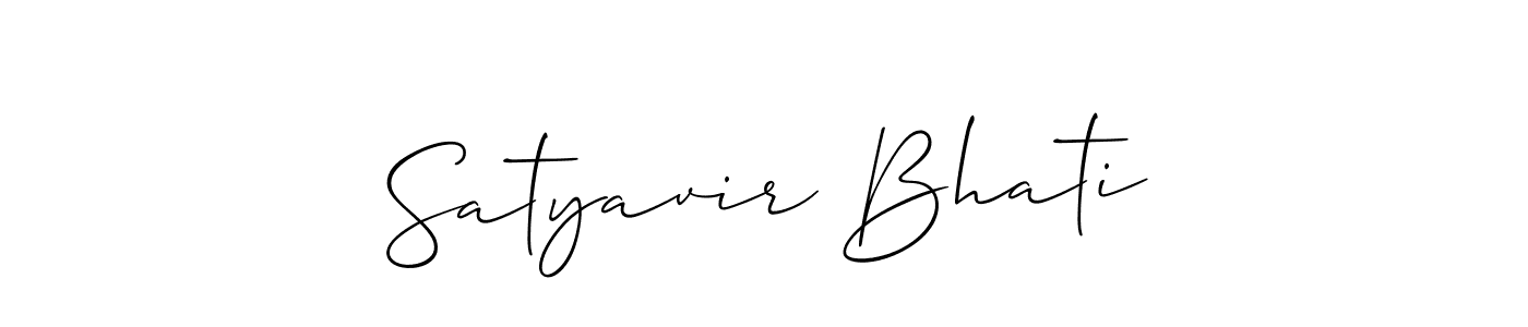 Satyavir Bhati stylish signature style. Best Handwritten Sign (Allison_Script) for my name. Handwritten Signature Collection Ideas for my name Satyavir Bhati. Satyavir Bhati signature style 2 images and pictures png