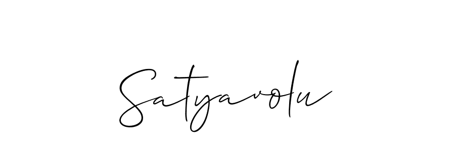 How to make Satyavolu signature? Allison_Script is a professional autograph style. Create handwritten signature for Satyavolu name. Satyavolu signature style 2 images and pictures png