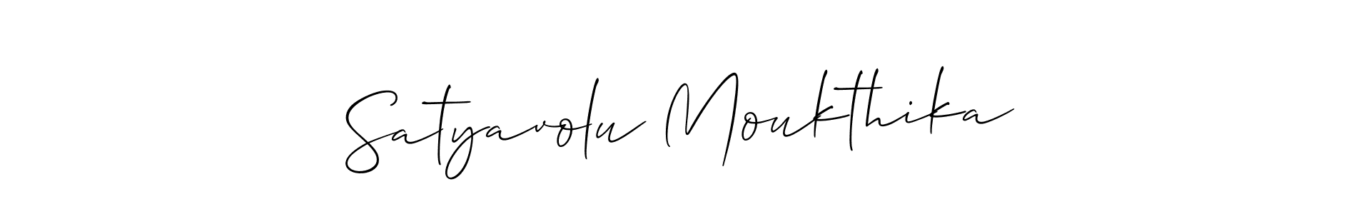 if you are searching for the best signature style for your name Satyavolu Moukthika. so please give up your signature search. here we have designed multiple signature styles  using Allison_Script. Satyavolu Moukthika signature style 2 images and pictures png