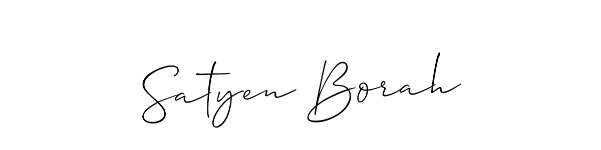 Make a beautiful signature design for name Satyen Borah. With this signature (Allison_Script) style, you can create a handwritten signature for free. Satyen Borah signature style 2 images and pictures png