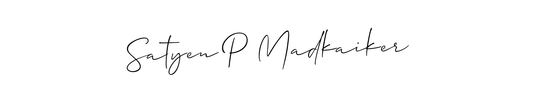 Also You can easily find your signature by using the search form. We will create Satyen P Madkaiker name handwritten signature images for you free of cost using Allison_Script sign style. Satyen P Madkaiker signature style 2 images and pictures png