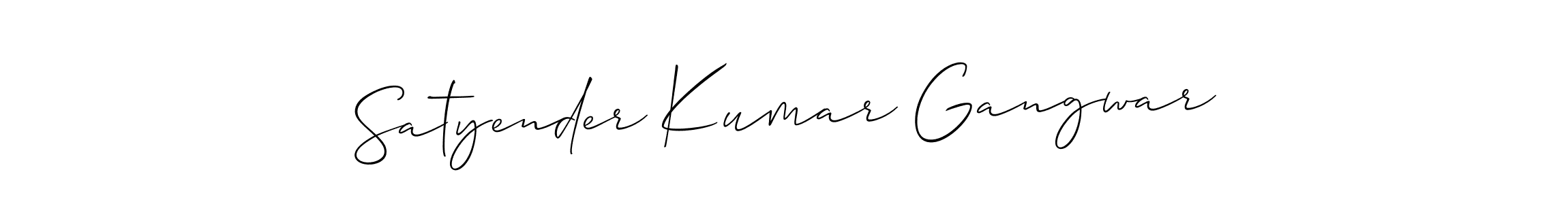 Use a signature maker to create a handwritten signature online. With this signature software, you can design (Allison_Script) your own signature for name Satyender Kumar Gangwar. Satyender Kumar Gangwar signature style 2 images and pictures png