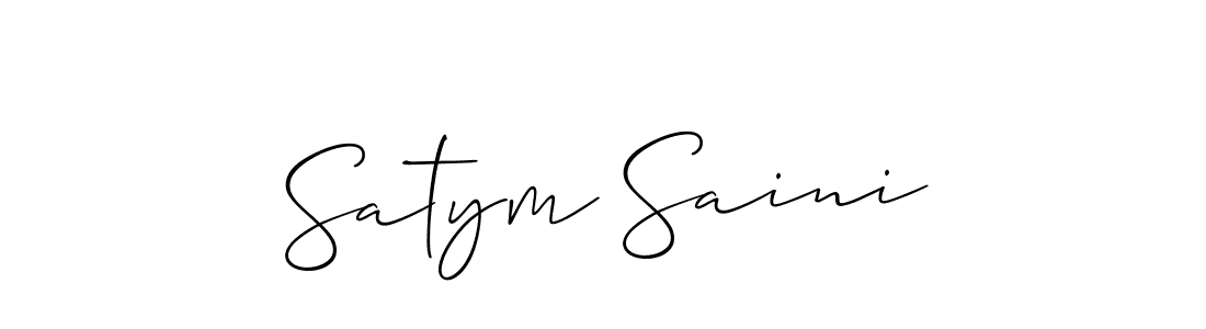 Make a beautiful signature design for name Satym Saini. With this signature (Allison_Script) style, you can create a handwritten signature for free. Satym Saini signature style 2 images and pictures png
