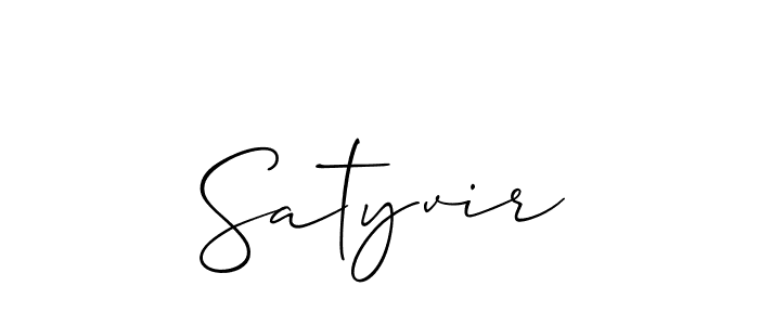 How to make Satyvir name signature. Use Allison_Script style for creating short signs online. This is the latest handwritten sign. Satyvir signature style 2 images and pictures png