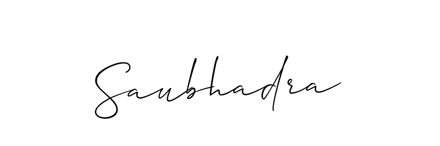 How to make Saubhadra signature? Allison_Script is a professional autograph style. Create handwritten signature for Saubhadra name. Saubhadra signature style 2 images and pictures png