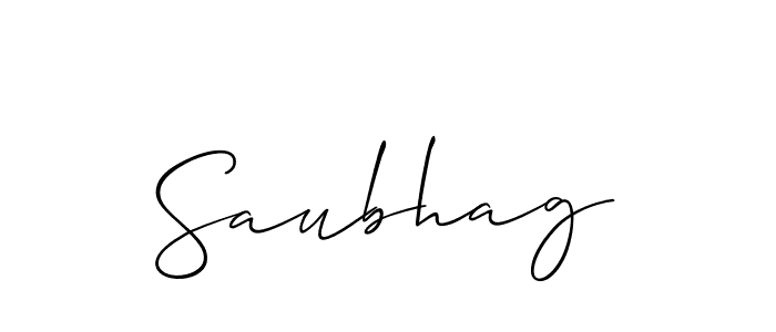 Allison_Script is a professional signature style that is perfect for those who want to add a touch of class to their signature. It is also a great choice for those who want to make their signature more unique. Get Saubhag name to fancy signature for free. Saubhag signature style 2 images and pictures png