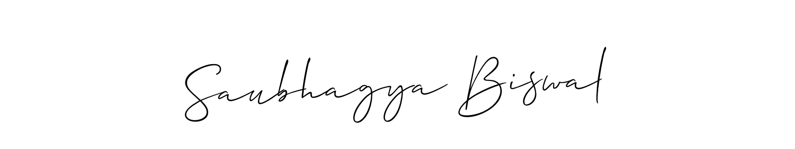 The best way (Allison_Script) to make a short signature is to pick only two or three words in your name. The name Saubhagya Biswal include a total of six letters. For converting this name. Saubhagya Biswal signature style 2 images and pictures png
