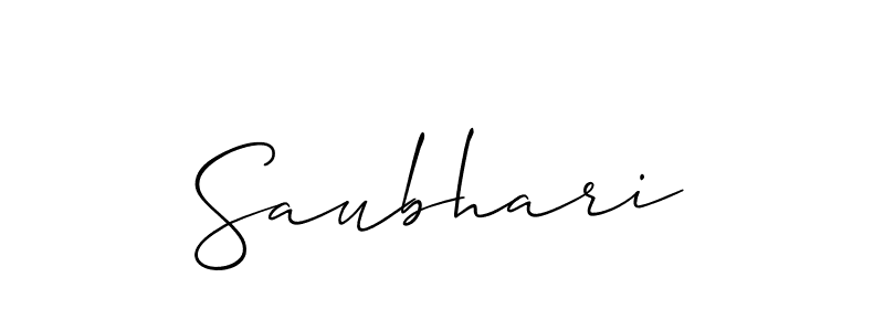 How to make Saubhari signature? Allison_Script is a professional autograph style. Create handwritten signature for Saubhari name. Saubhari signature style 2 images and pictures png