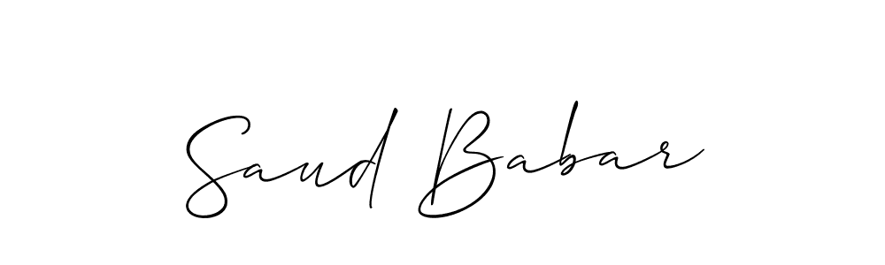 How to make Saud Babar signature? Allison_Script is a professional autograph style. Create handwritten signature for Saud Babar name. Saud Babar signature style 2 images and pictures png