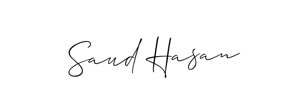 It looks lik you need a new signature style for name Saud Hasan. Design unique handwritten (Allison_Script) signature with our free signature maker in just a few clicks. Saud Hasan signature style 2 images and pictures png