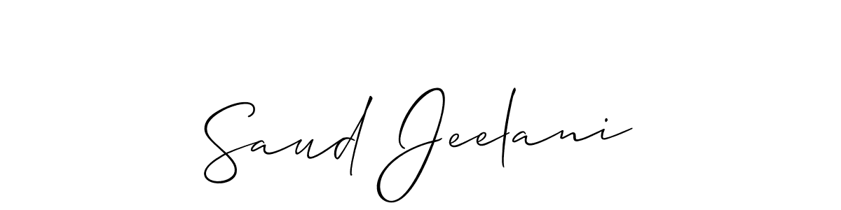 Make a beautiful signature design for name Saud Jeelani. With this signature (Allison_Script) style, you can create a handwritten signature for free. Saud Jeelani signature style 2 images and pictures png