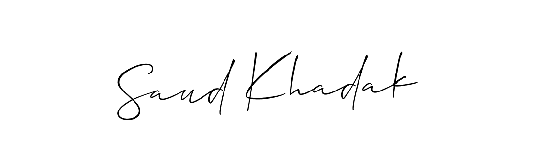 It looks lik you need a new signature style for name Saud Khadak. Design unique handwritten (Allison_Script) signature with our free signature maker in just a few clicks. Saud Khadak signature style 2 images and pictures png