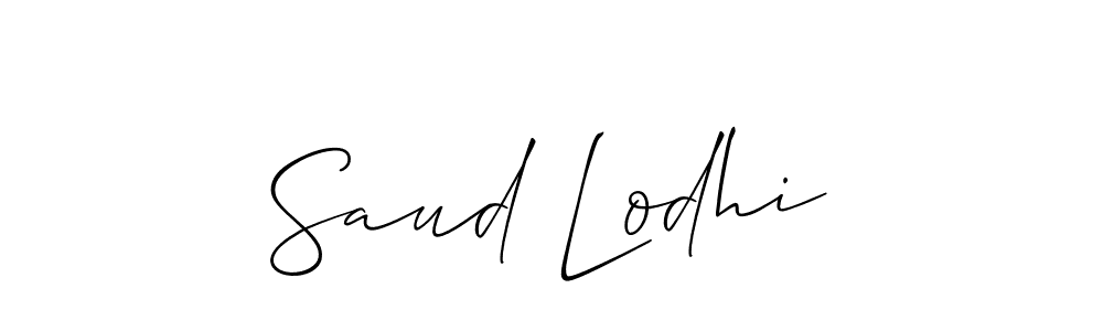 It looks lik you need a new signature style for name Saud Lodhi. Design unique handwritten (Allison_Script) signature with our free signature maker in just a few clicks. Saud Lodhi signature style 2 images and pictures png