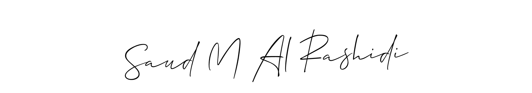You should practise on your own different ways (Allison_Script) to write your name (Saud M Al Rashidi) in signature. don't let someone else do it for you. Saud M Al Rashidi signature style 2 images and pictures png